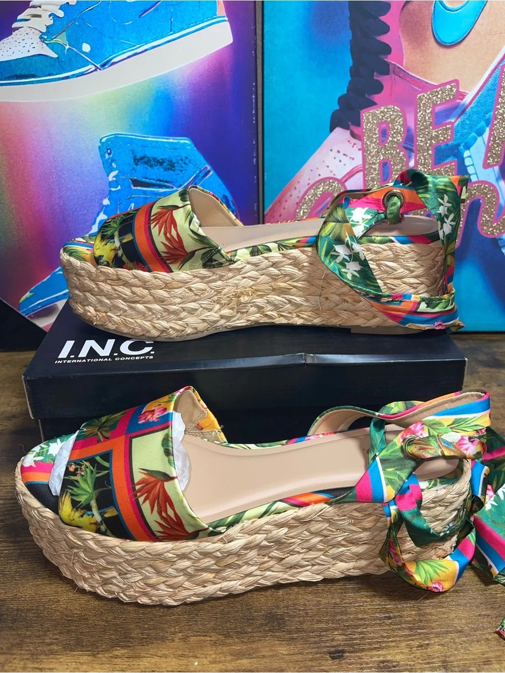 I.N.C. International Concepts  Women's Fletcherr Lace-Up Wedge Sandals sz 12